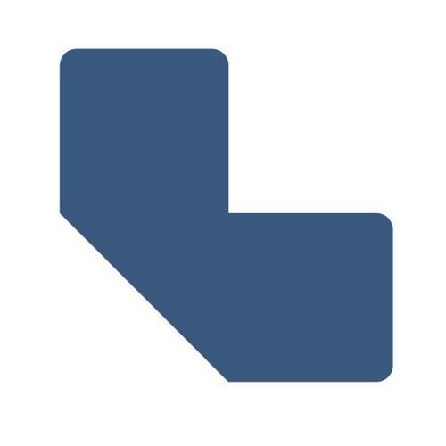 Adesivo di delimitazione a L, larghezza 50 mm blu,