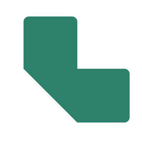 Adesivo di delimitazione a L, larghezza 50 mm verde,