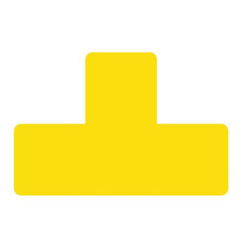 Adesivo di delimitazione a T, larghezza 50 mm giallo,