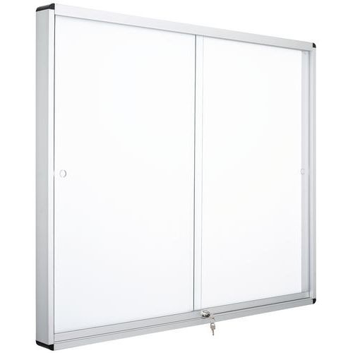 Bacheca per interni 2 porte Manutan 70,6x96,7 cm bianca,