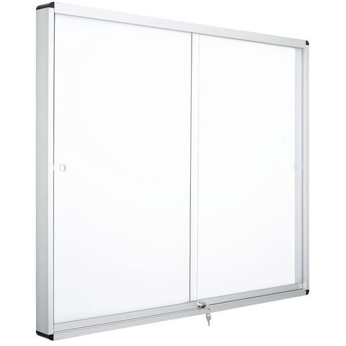 Bacheca per interni 2 porte Manutan 114,6x96,7cm bianca,