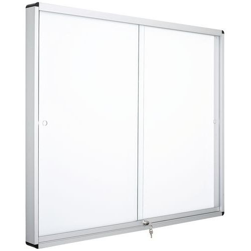 Bacheca per interni 2 porte Manutan 158,6x96,7cm bianca,