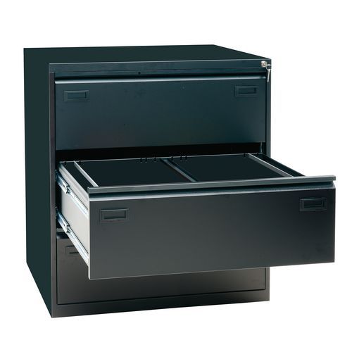 CREDENZA 3 CASSETTI H101 CM NERO,