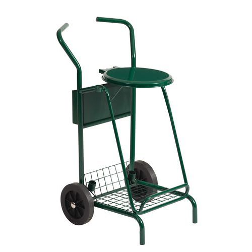 Carrello racc. rifiuti Mobisac 110 L acciaio verde,