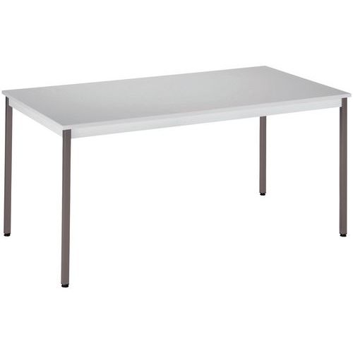 Tavolo da riunione 180x80 piano grigio-Gambe grigio scuro,