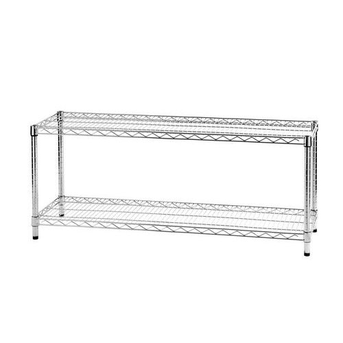 Scaffale due ripiani indoor in acciaio cromo 121,