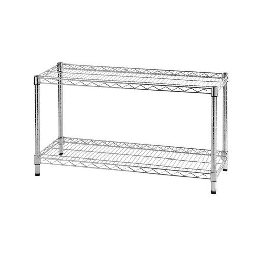 Scaffale due ripiani indoor in acciaio cromo 90,