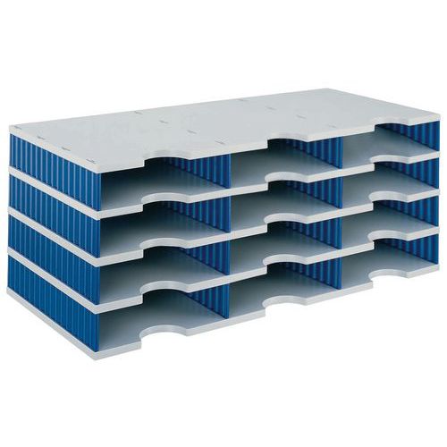 Modulo Styrodoc Trio 12 scomparti grigio/blu,