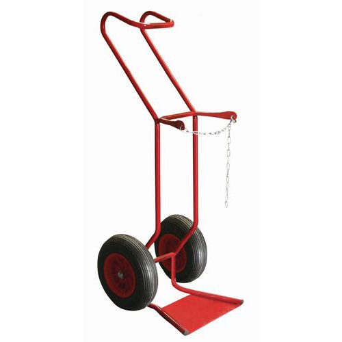 Carrello in acciaio portabombole 250 kg - Ruote pneumatiche,