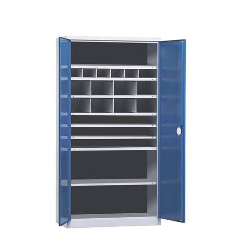 Armadio Per Officina Blu Hxp=1950X540Mm, 16 Scomparti,