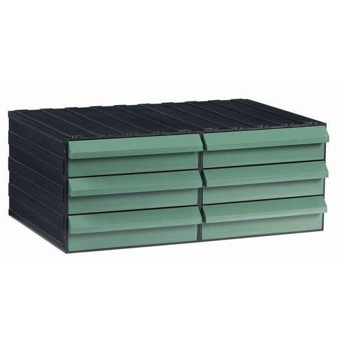 Cassettiera Verde,N. cassetti: 6,,