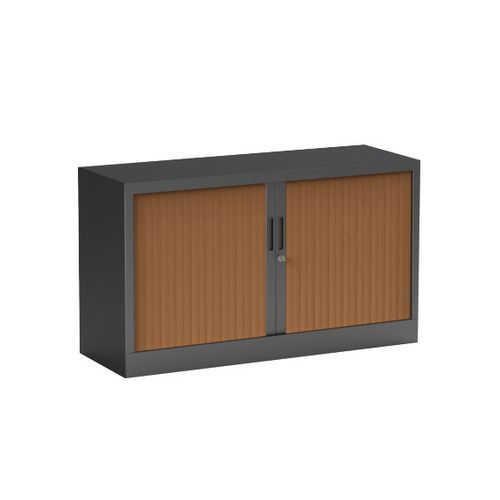 Armadio monoblocco ante a serrande A70xL120 antracite, serrande in ciliegio con 1 ripiano,