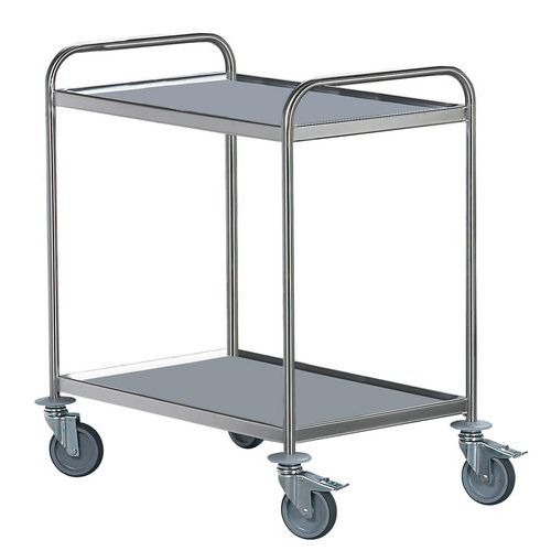 Carrello 2 ripiani inox dim. totale: 695 x 495 - Portata = 120 kg,