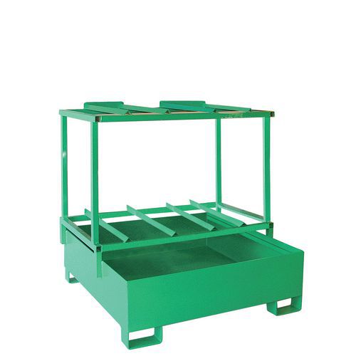 Vasca di raccolta da 440 L aggiunt per travaso 4 fusti verdi,