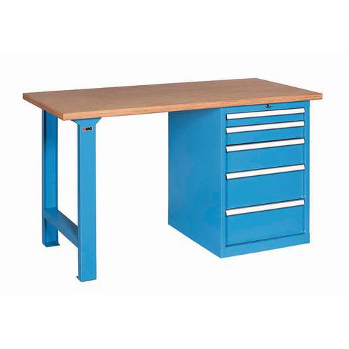 Banco da Lavoro 5 cassetti portata 1400kg.,