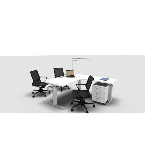 Scrivania ad L con dattilo sospeso 160x140,