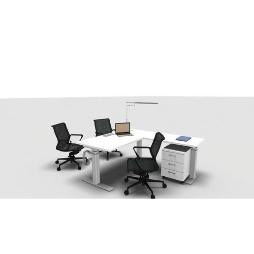 Scrivania ad L con dattilo sospeso 180x160,