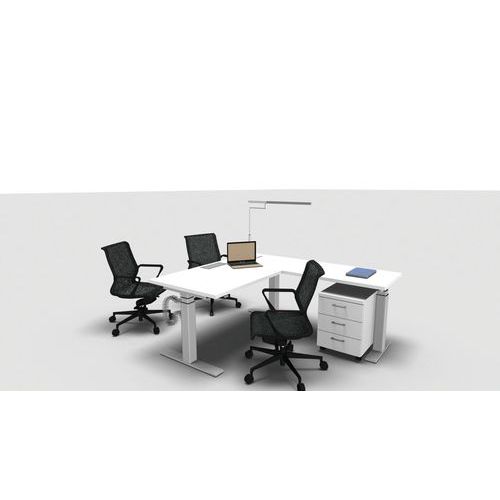 Scrivania ad L con dattilo sospeso 160x180,