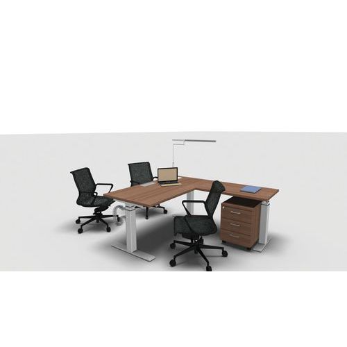 Scrivania ad L con dattilo sospeso 160x140 Noce,