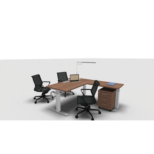 Scrivania ad L con dattilo sospeso 180x160 Noce,