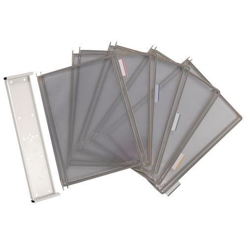 Supporto a parete Tarifold con 10 buste grigie,