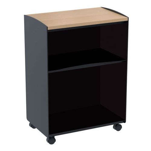 Carrello mobile con 2 scomparti nero Paperflow,