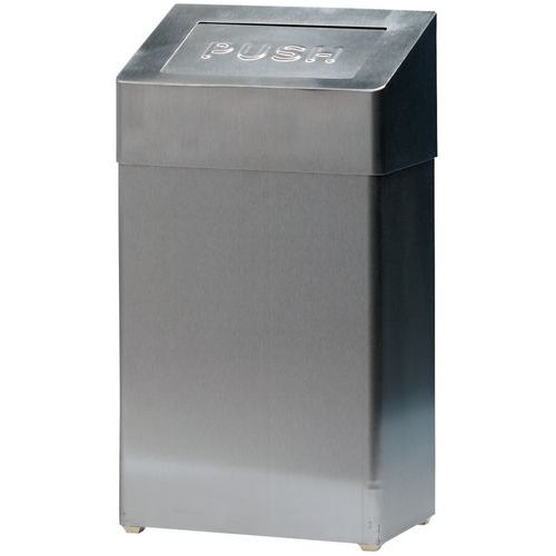 Pattumiera in acciaio inox con coperchio basculante 18 L,