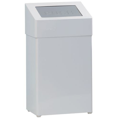 Pattumiera in metallo bianco con coperchio basculante 18 L,