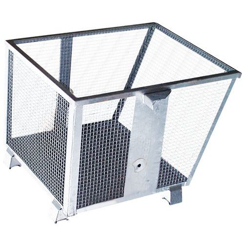 Benna a griglia su base Peso: 67 kg Volume: 900 L,