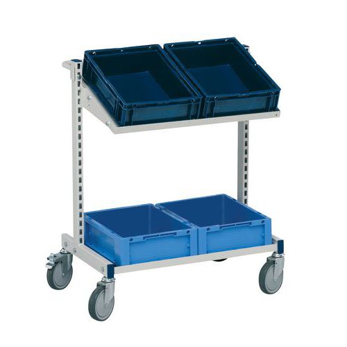 Carrelli di servizio a ripiani regolabili - Alt. x lungh. x prof.=900x650x450,