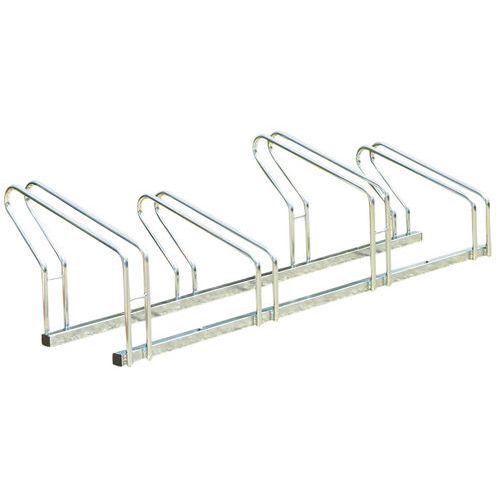 Rastrelliera portabiciclette 4 posti fianco a fianco,