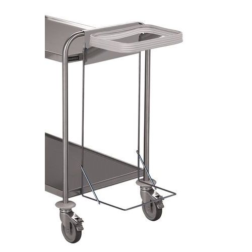 Supporto per sacco dei rifiuti per carrello inox,