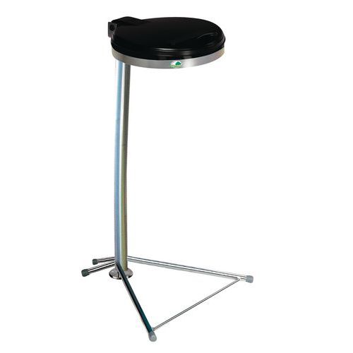 Supporto galvanizzato per sacco da 120 l coperchio nero plas,