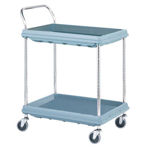 Carrello in plastica con 2 ripiani - Portata 120 kg