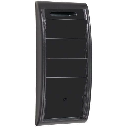 Espositore da parete Quick Fit nero 4 scomparti A4,