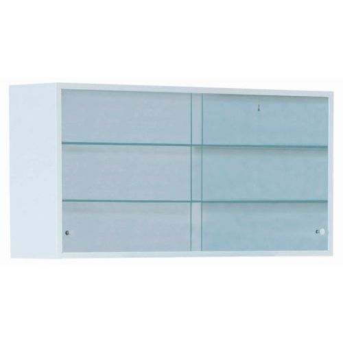 Armadio A Muro Con Due Scaffali In Vetro - Bianco,