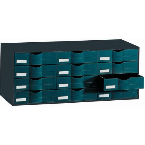 Blocco classificatore 12 cassetti, nero,