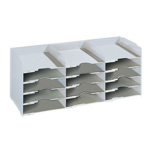 Casellario multiscomparto 15 scomparti largh 75,5cm-Grigio,