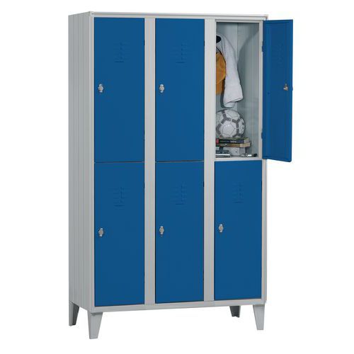 Spogl. 6 scomp. 3 col. Piedini105X50X180blu,