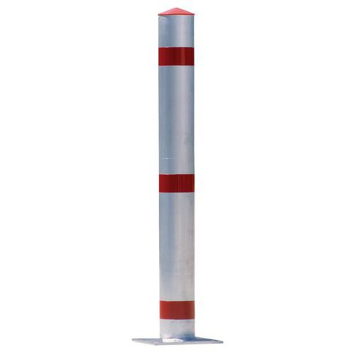 Paletto da parcheggio - Su base con piastra - Bianco,