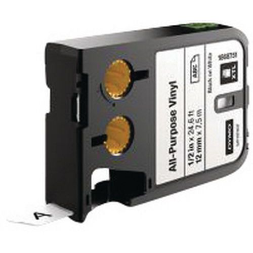 Nastro multifunzione in vinile 12 mm Nero/bianco,