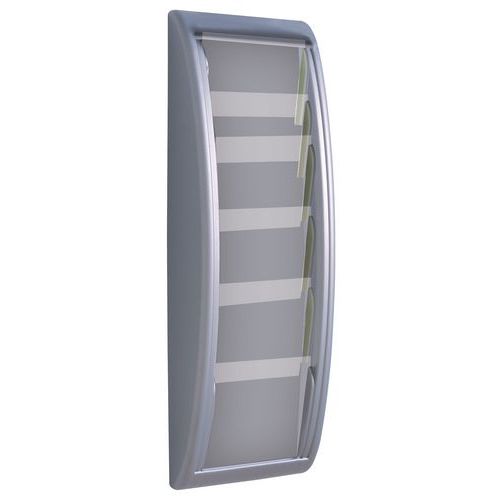 Espositore Quick fit System - 5 scomparti 1/3 A4 - Colore alluminio,