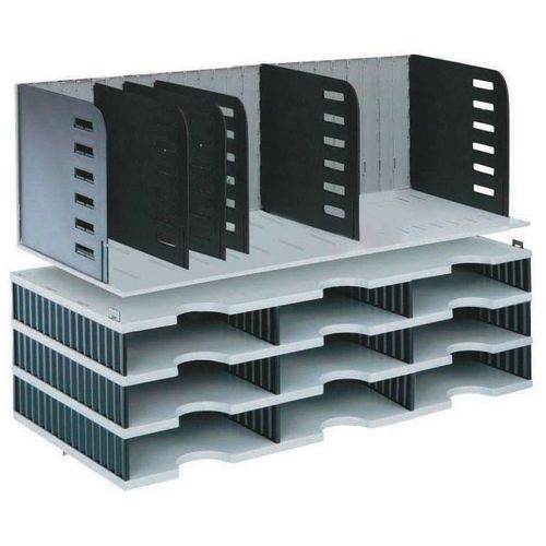 Modulo Styrodoc Trio 12 - Scomparti grigio/nero,