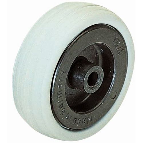 Rotella D=125 mm P=100 kg battis. gomma corpo poliam. mozzo liscio,