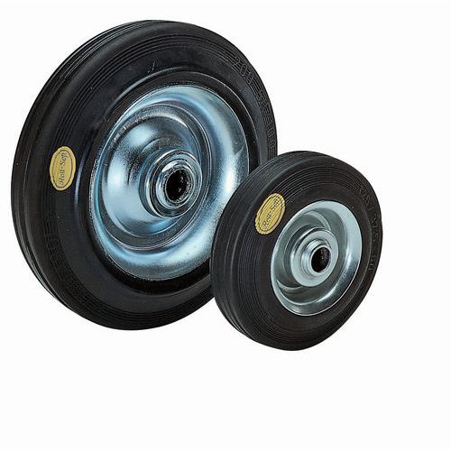 Rotella acciaio D=100 mm P=100 kg lungh. mozzo=45 mm battis. gomma,