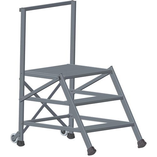 Scaletta mobile 3 gradini + parapetto frontale,