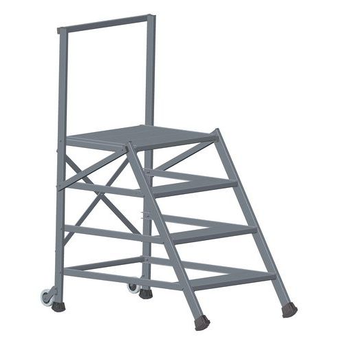 Scaletta mobile 4 gradini + parapetto frontale,