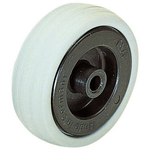 Rotella D=80 mm P=60 kg mozzo a sfere battis. gomma corpo poliam.,