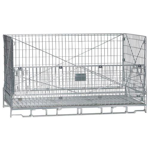 CONTENITORE A GRIGLIA PIEGHEVOLE 2 METRI CUBI ACCIAIO ZINCATO,