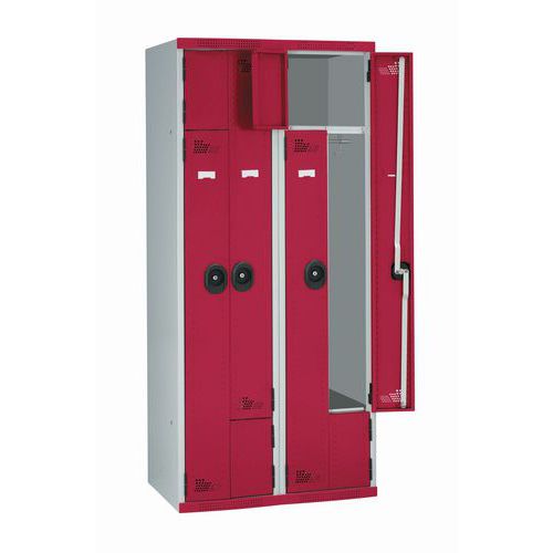 arm mono PL 4 scom h1800xL400xP500 serr ch grigio chi/rosso,